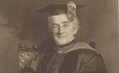 portrait of Ellen Richards in a cap and gown